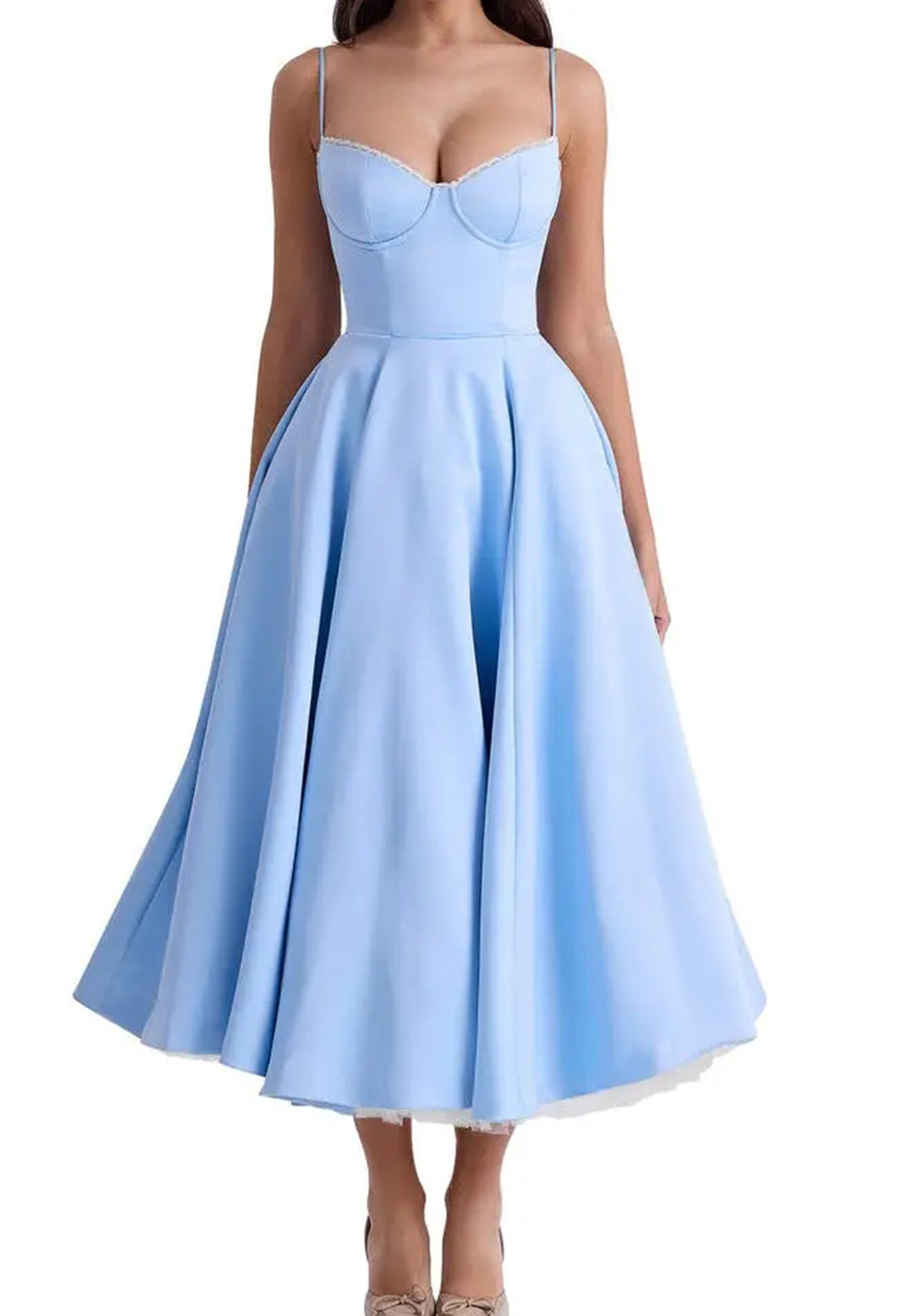 Sweetheart Spaghetti Straps Pleated A-Line Prom Dress