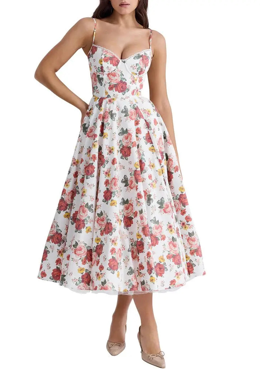 Sweetheart Spaghetti Straps Pleated A-Line Prom Dress