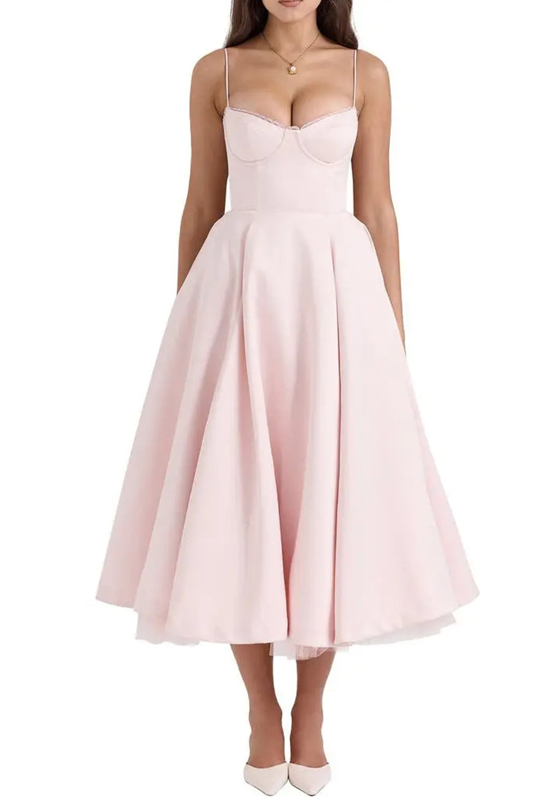 Sweetheart Spaghetti Straps Pleated A-Line Prom Dress