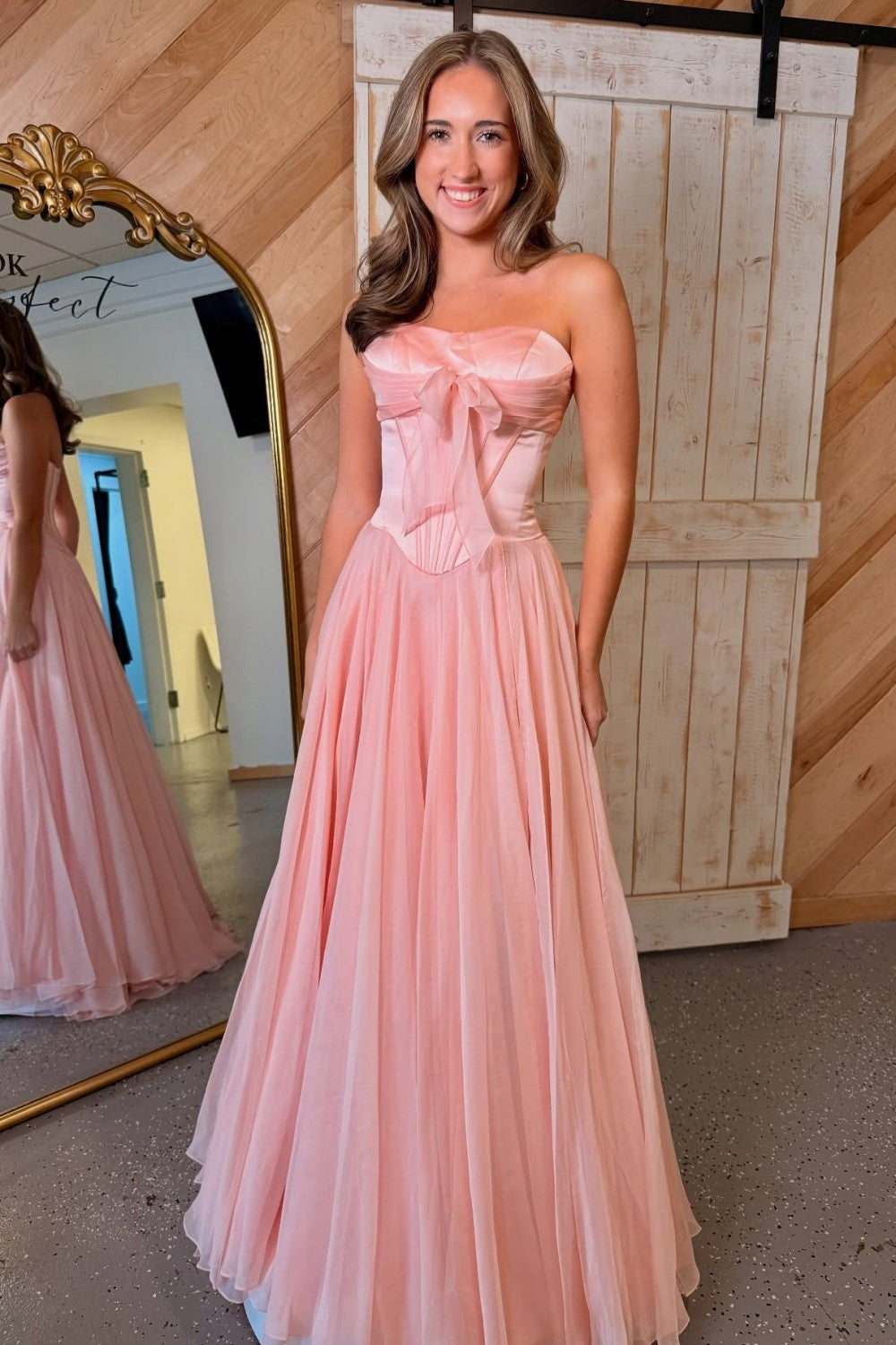 Pretty A Line Sweetheart Blue Corset Prom Dress with Bowknot