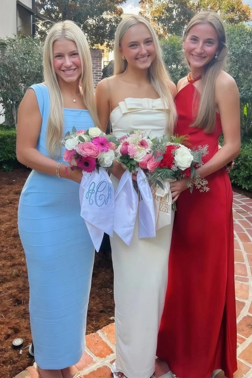 Sweety Sheath Strapless White Long Prom Dress with Bowknot