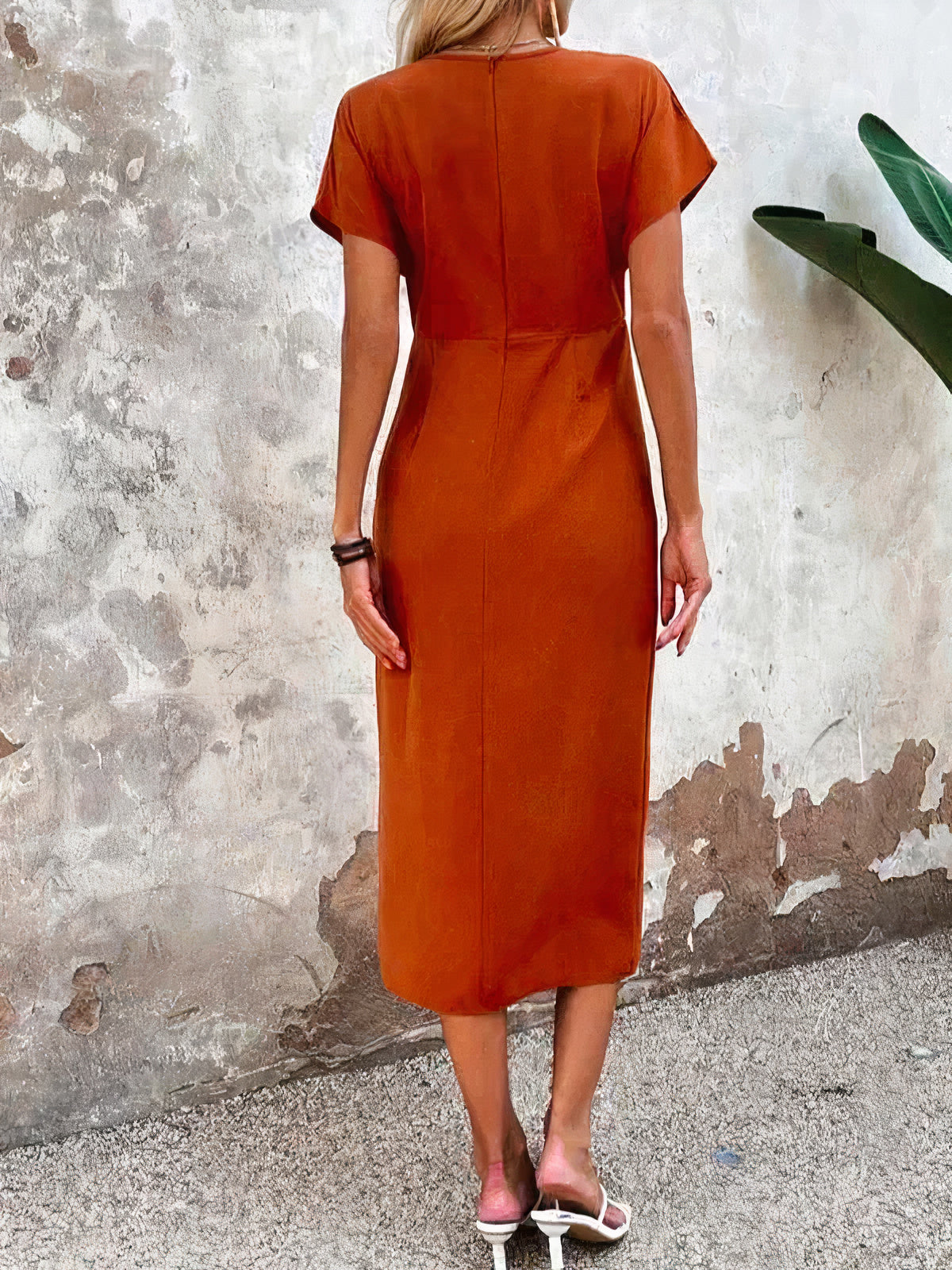 Elvia Chic Orange Dress Premium Wardrobe Essential
