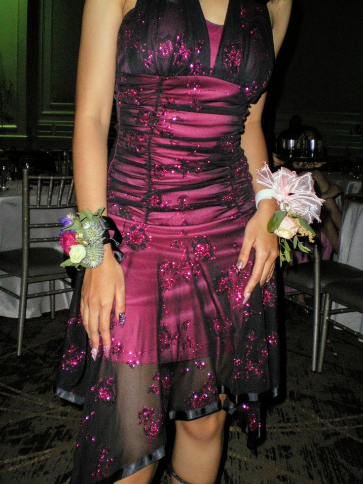 Sparkly Halter Hot Pink Satin tulle Sequin Short Prom Dress Formal Graduation Homecoming Dress - View 2 | FashionDia