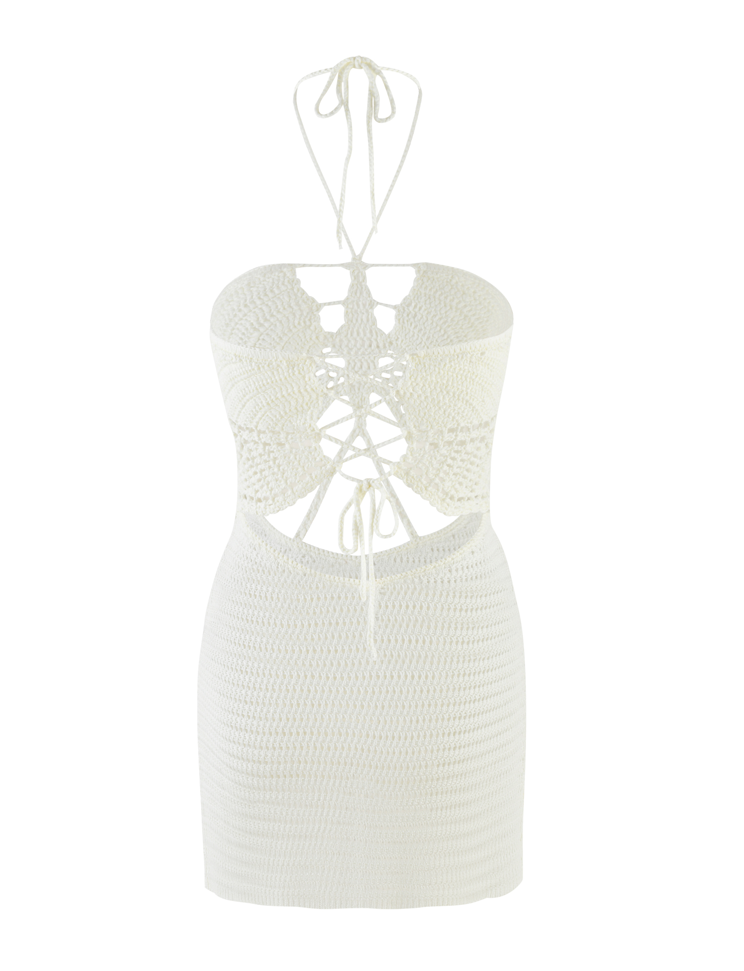 AZADI MINI DRESS - WHITE : CREAM : WHITE