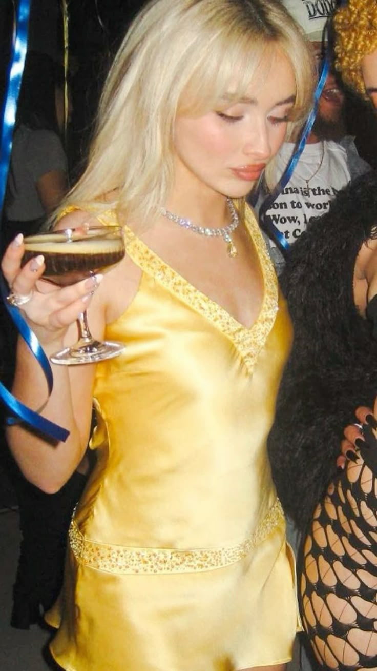 Pretty Yellow V-Neck Satin Sequin Short Graduation Homecoming Dress Sexy Cocktail Dress - FashionDia