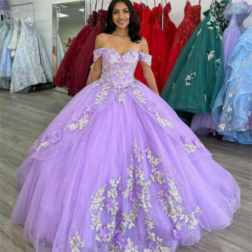 Ball Gowns Quinceanera Dresses Princess Beaded Sequin Appliques Lace Prom Gowns - FashionDia