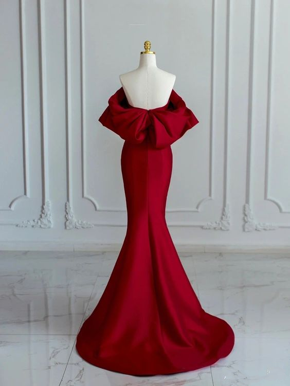 Charming Mermaid Satin Prom Dress Vintage Evening Dress Y4371 - View 2 | VelvetHem