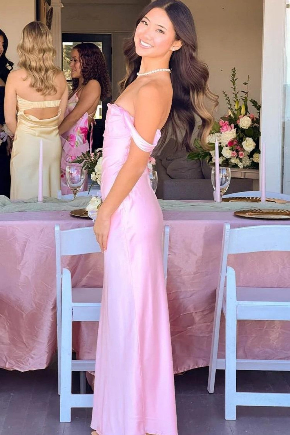 Chic Sheath Off the Shoulder Lilac Long Prom Dress with Ruched