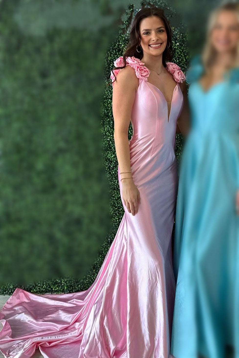 Trendy Mermaid Sweetheart Navy Blue Long Prom Dress with 3D Flowers