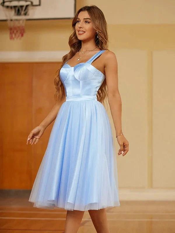 Straps Short Dress Knee Length Party Dresses (ZD11675)