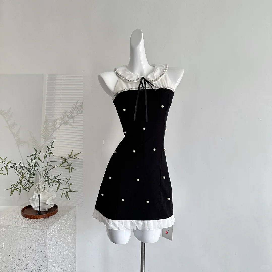 Pretty Black Sleeveless A Line Mini Birthday Dress Holiday Dress