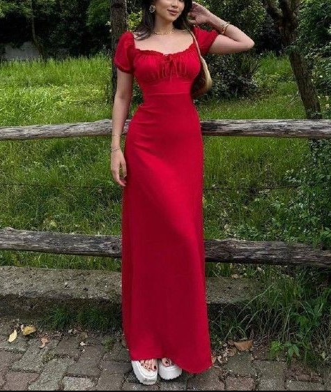 Elegant Red Sweetheart Neck Long Prom Dress Sheath Party Evening Dress - View 3 | FashionDia