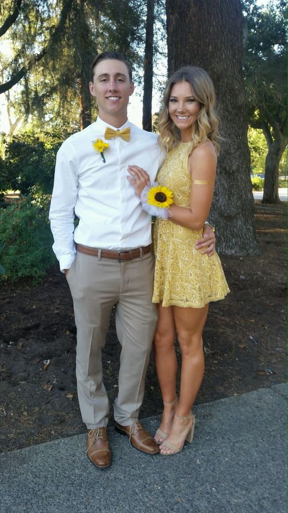 Yellow Party Dress Homecoming Dress Cute Homecoming Dress - FashionDia