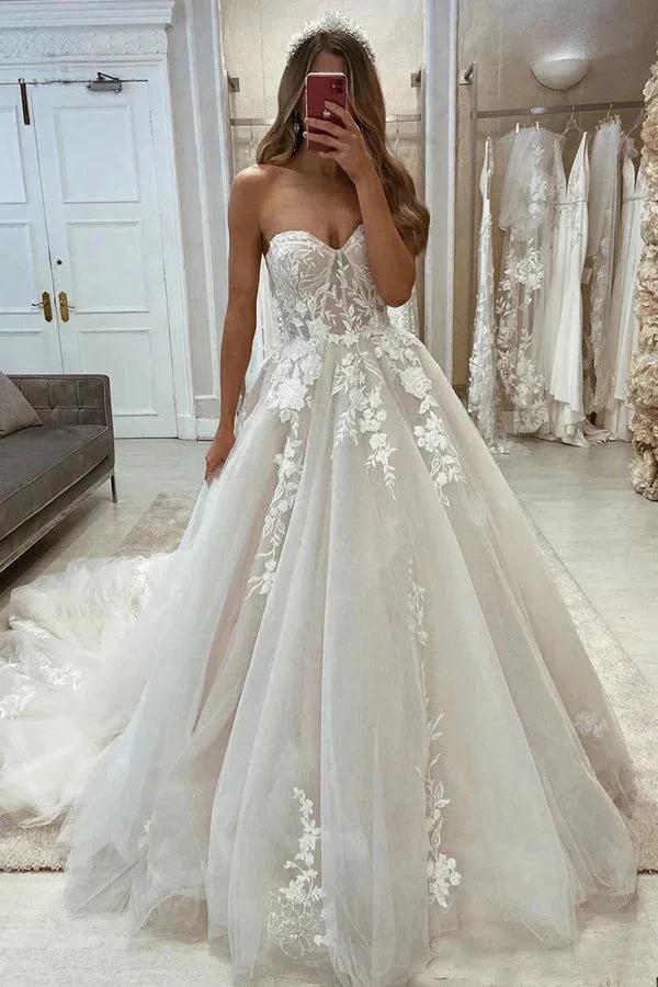 Unique Off the Shoulder Long Sleeves Princess Wedding Dress (ZD16097)