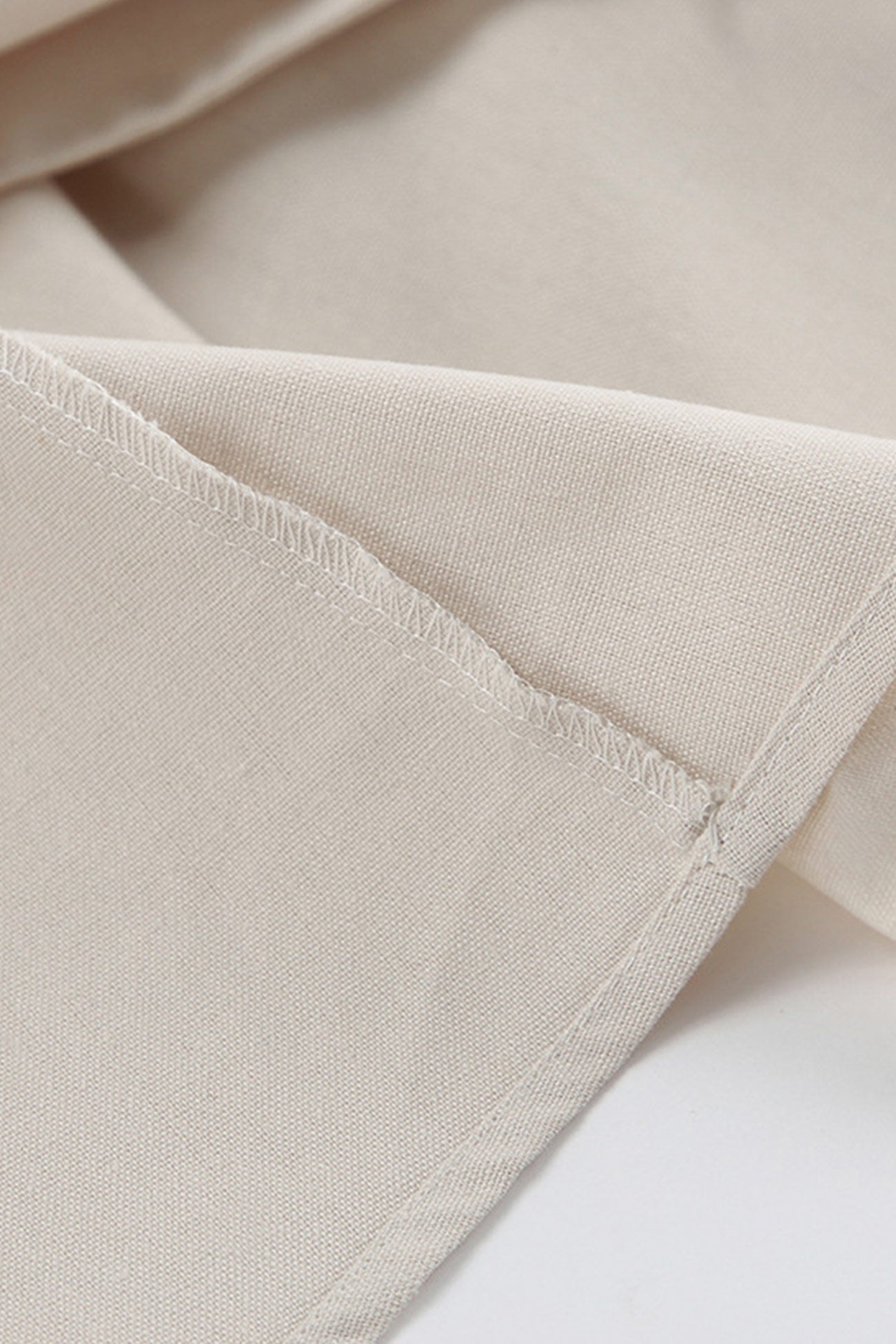 V Neck Single breasted Cotton Linen A line Dress