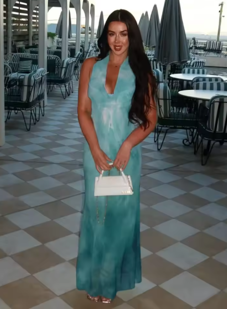 Elegant Blue Chiffon Backless Printed Long Prom Dress Evening Gown Y8478 - View 4 | VelvetHem