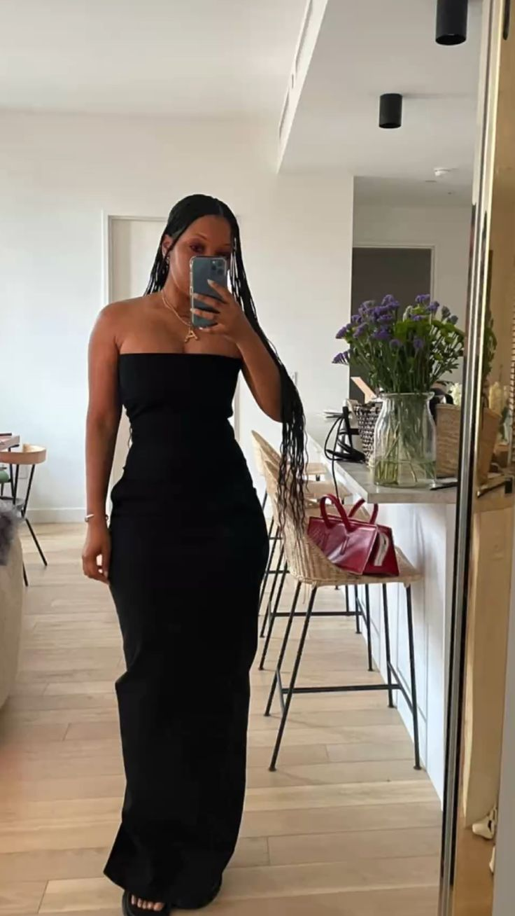 Classic Black Strapless Tight Evening Dress,Black Prom Gown,Gala Dress