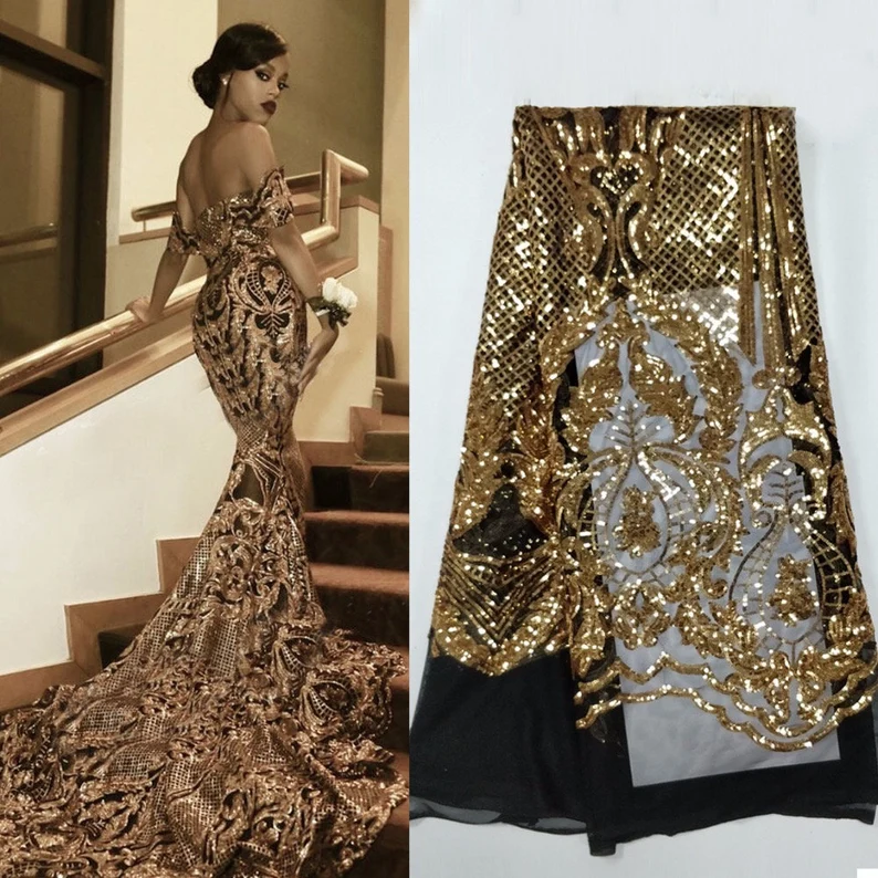 Mermaid Long Prom Dress Lace And Sequins Evening Dress Sexy Formal Dress - FashionDia