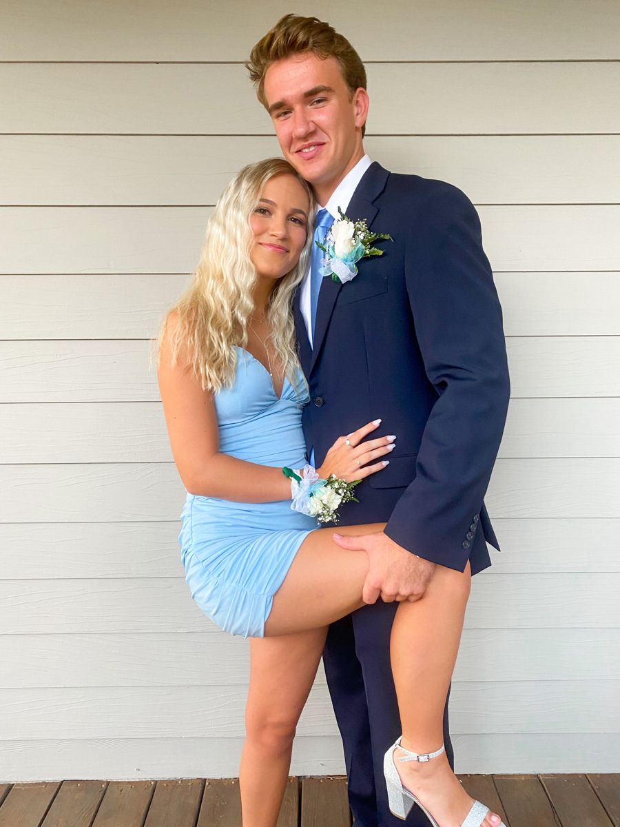 V Neck Sheath Blue Homecoming Dress Short Party Dress J10659