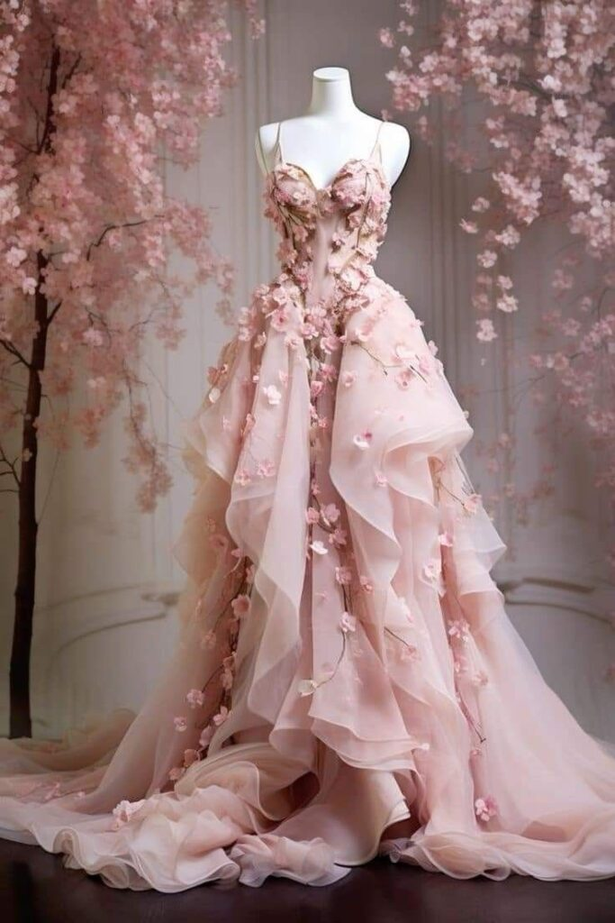 Sweet Pink Chiffon Tulle Appliques Prom Dress Spaghetti Straps Long Evening Dress Y8327 - VelvetHem