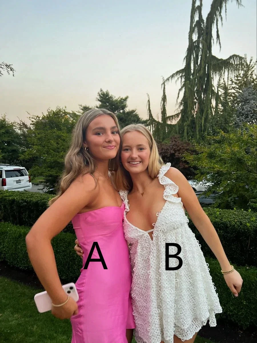Pink Strapless Homecoming Dress Mini Dress Y2228 by simplepromdress
