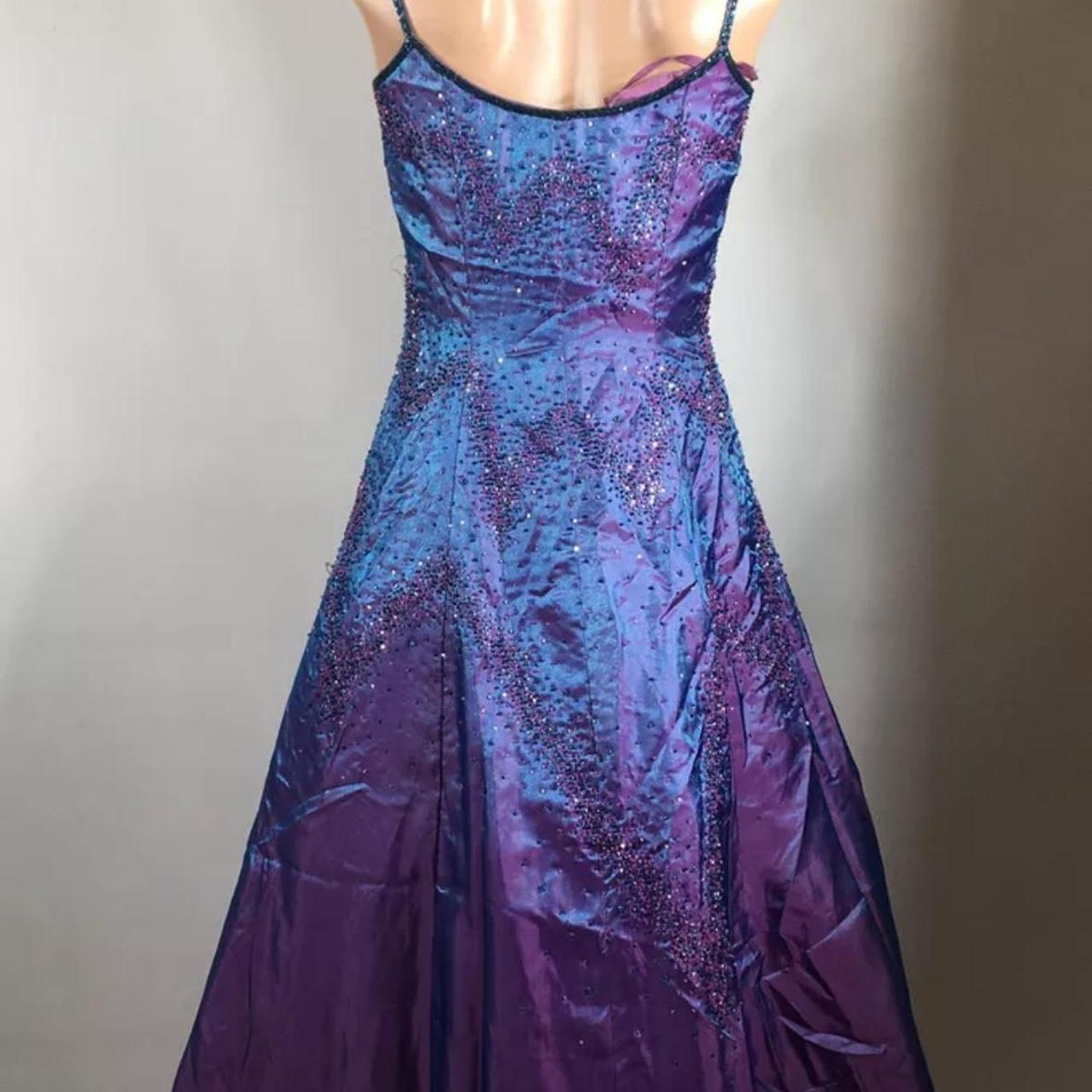 Gorgeous Purple Beaded A Line Evening Gown Spaghetti Straps Party Prom Dress Y7955 - View 6 | VelvetHem