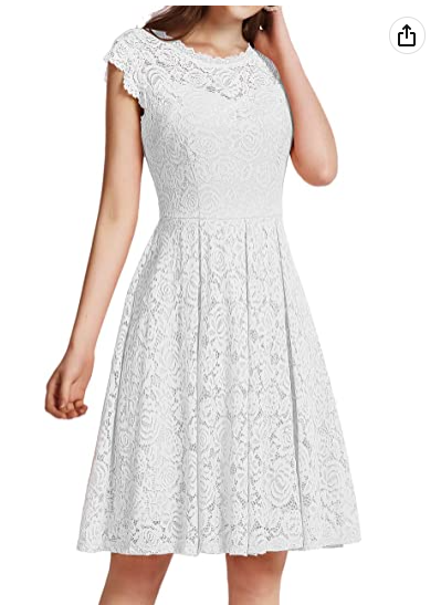 Women's Vintage Floral Lace Cocktail Dress Homecoming Dress - FashionDia