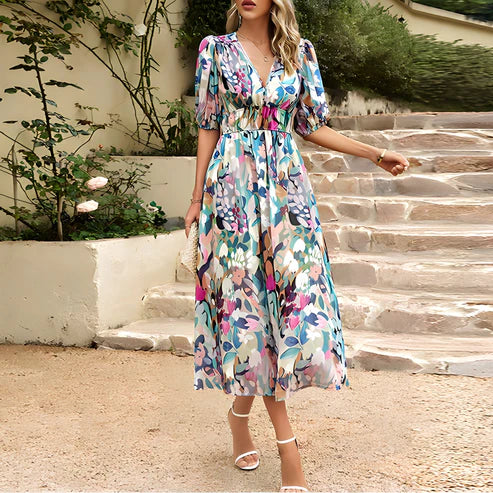 Minimalist Katia Printed Midi Dress Evening Wear Edit