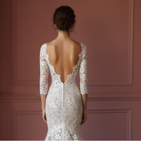 Vintage Boho Sleeve Wedding Dress Chiffon Beach Long Gown
