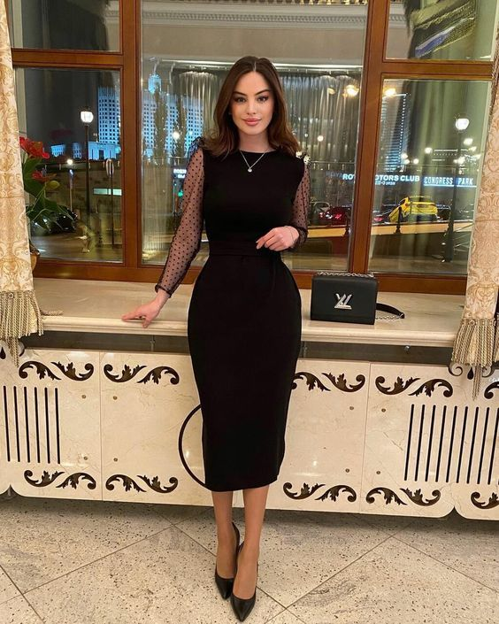 SIMPLE LONG SLEEVES PROM DRESS EVENING DRESS
