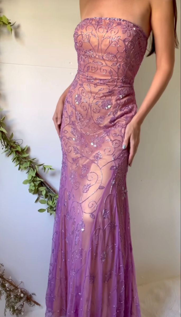 Gorgeous Strapless Tulle Beaded Mermaid Evening Dress,Long Party Prom Dress - View 2 | FashionDia