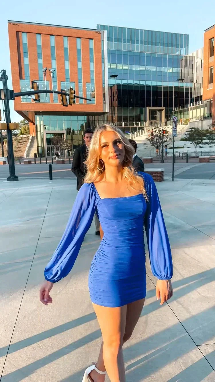 Blue Tight Dress Sexy Homecoming Dress Y413 by simplepromdress