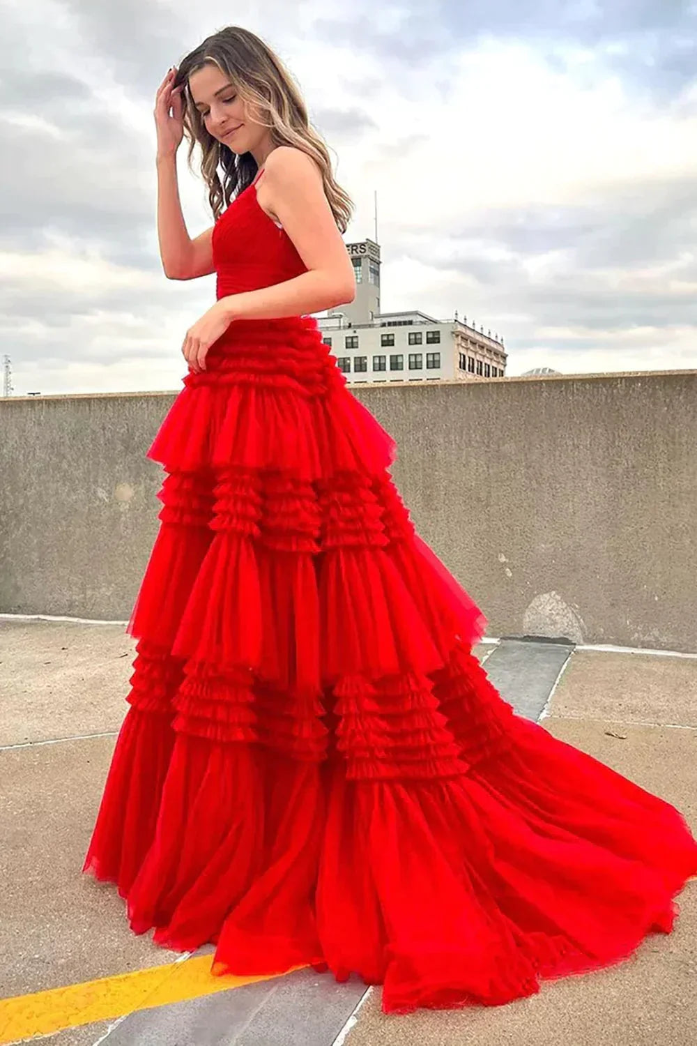 Sexy Daffodil A-Line Doric Sweetheart Long Prom Dress