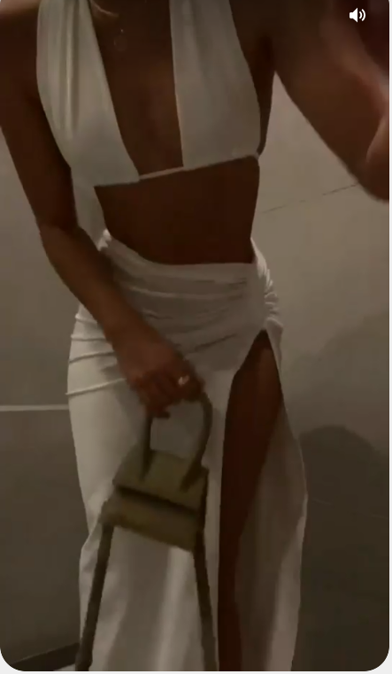 White Sexy Prom Dress With Drawstring Design Chic Party Dress Halther Neck White Party Dress - View 2 | FashionDia