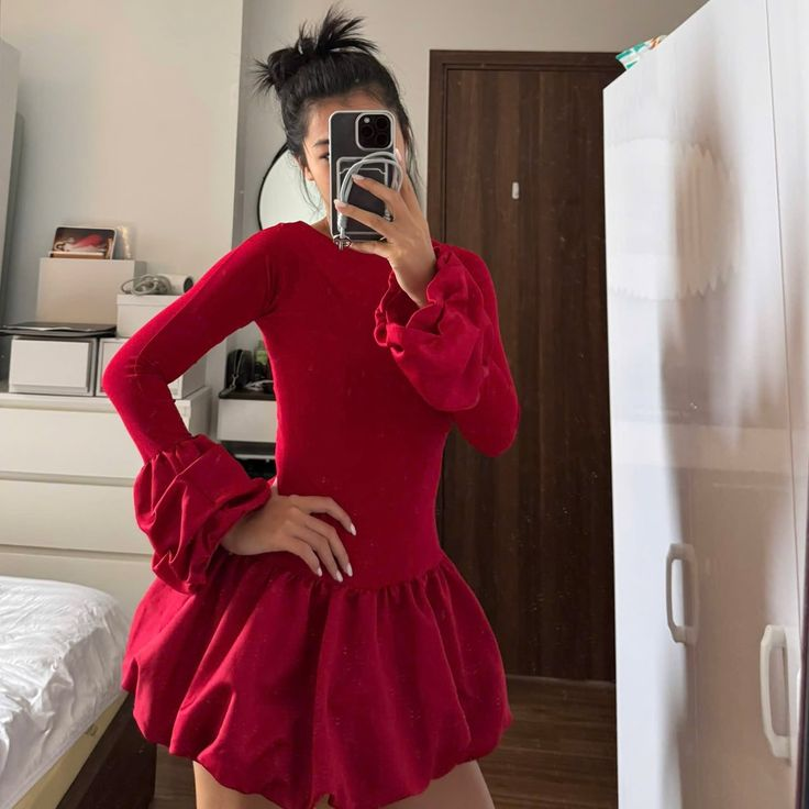 Cute Red Satin Ruched A Line Homecoming Dress Short Birthday Dress