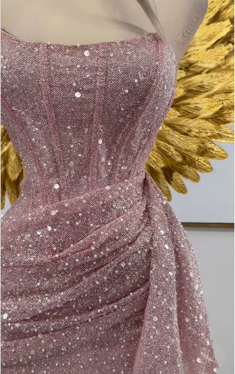 Bling Pink Sequins Homecoming Dress Cocktail Dress