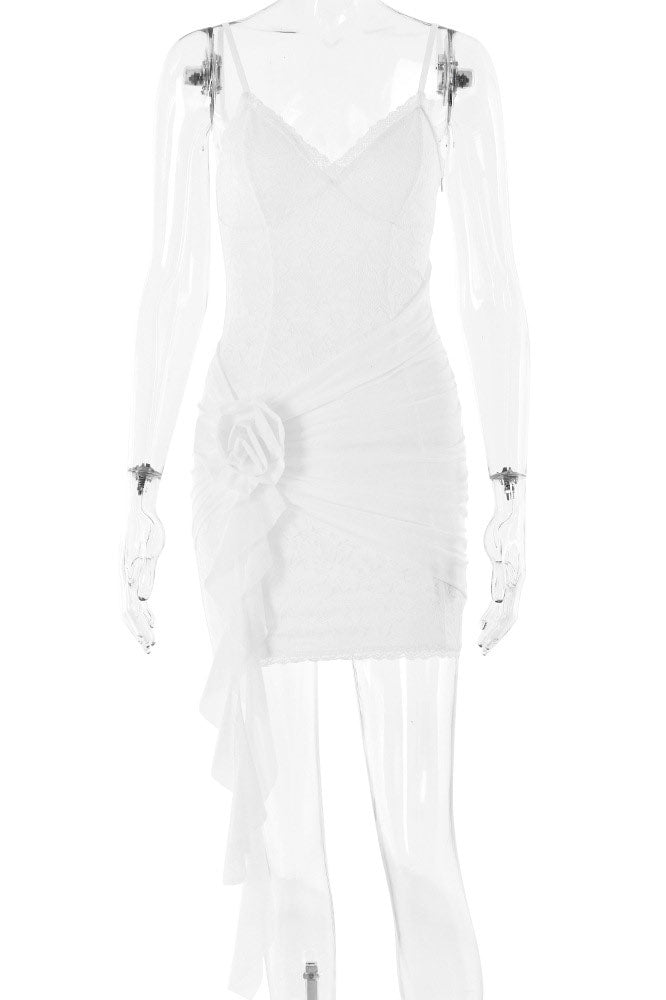 White Lace Mini Party Homecoming Dresses - Fashionpara