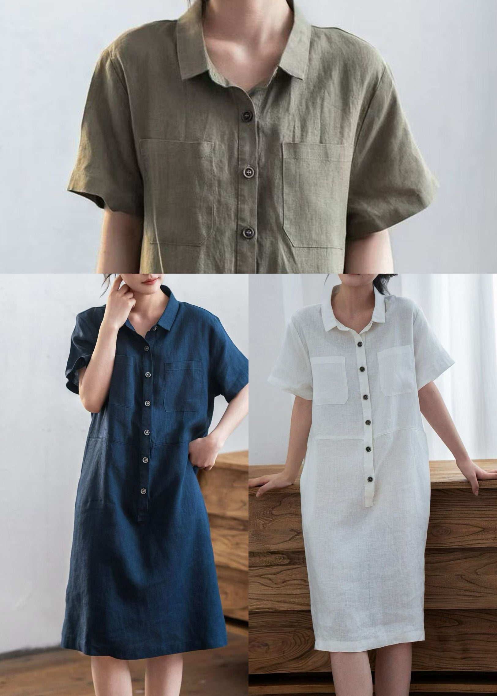 Women White Oversized Linen Maxi Dresses Summer