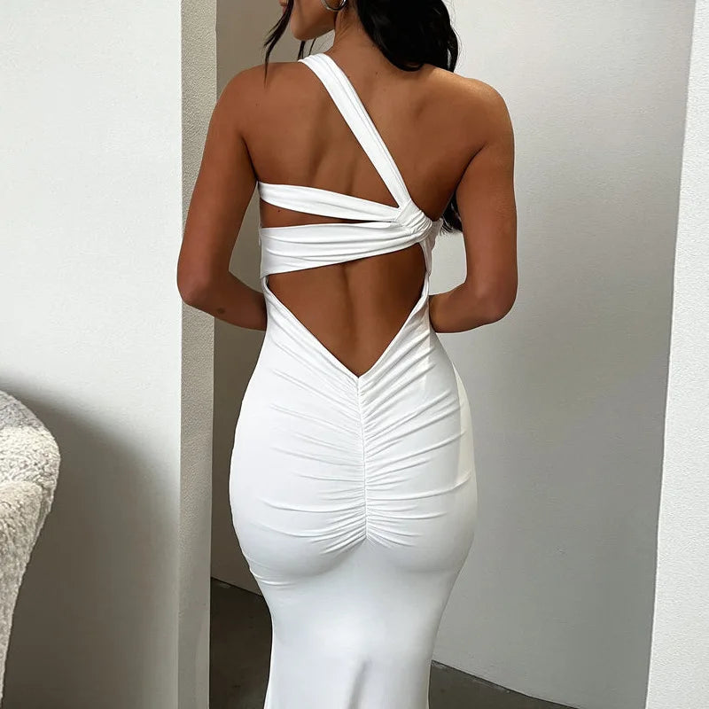 Women's Maxi Summer Autumn New Sleeveless Neckline Temperament Chic Y2k Midi Dresses