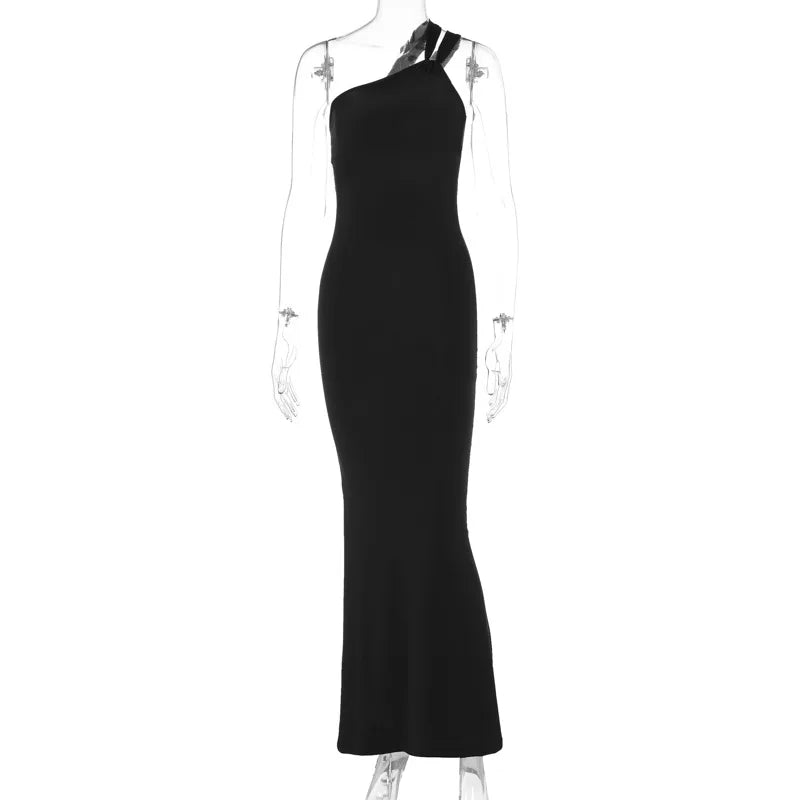 Women's Maxi Summer Autumn New Sleeveless Neckline Temperament Chic Y2k Midi Dresses