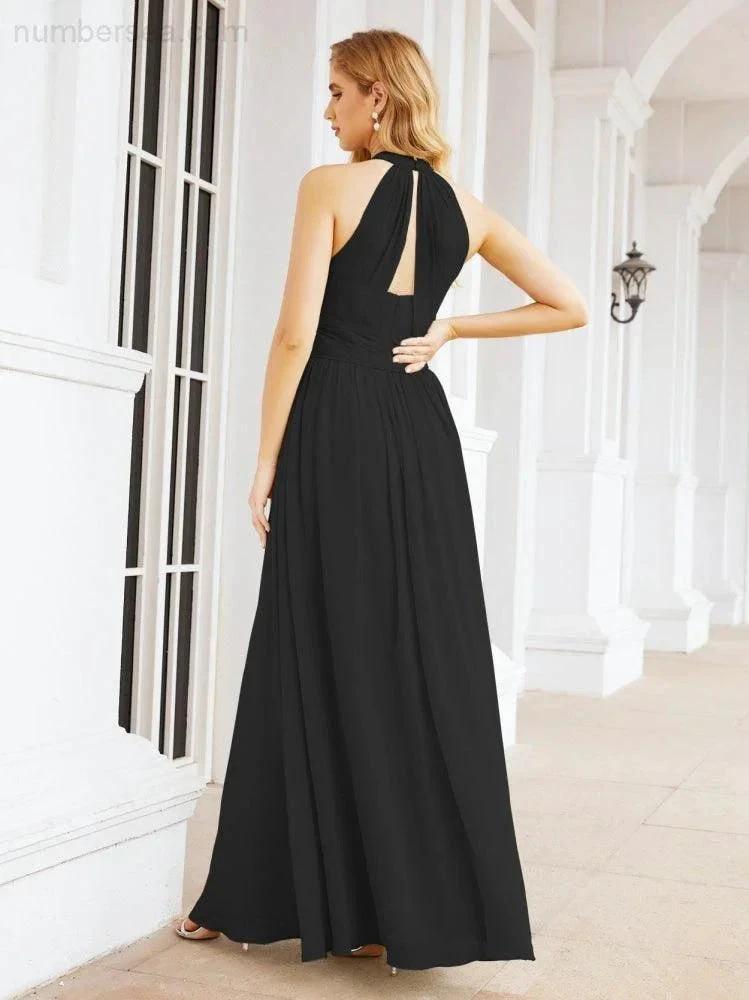 ZapDress Halter Sleeveless Bridesmaid Dresses Long for Party Wedding Evening 28054 (ZD17038)