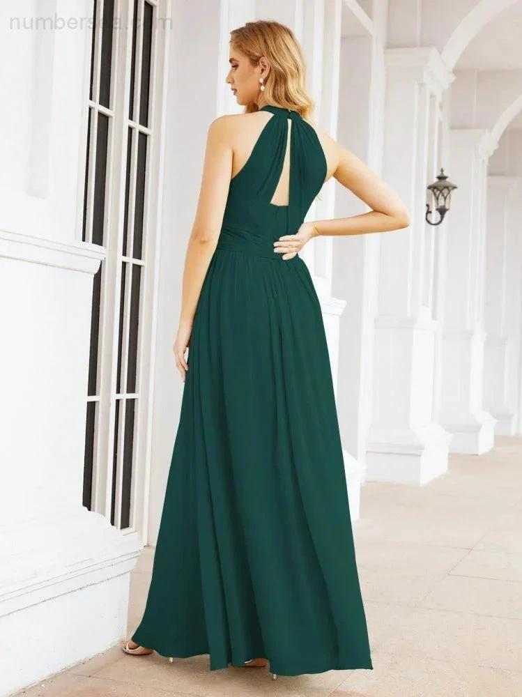ZapDress Halter Sleeveless Bridesmaid Dresses Long for Party Wedding Evening 28054 (ZD17038)
