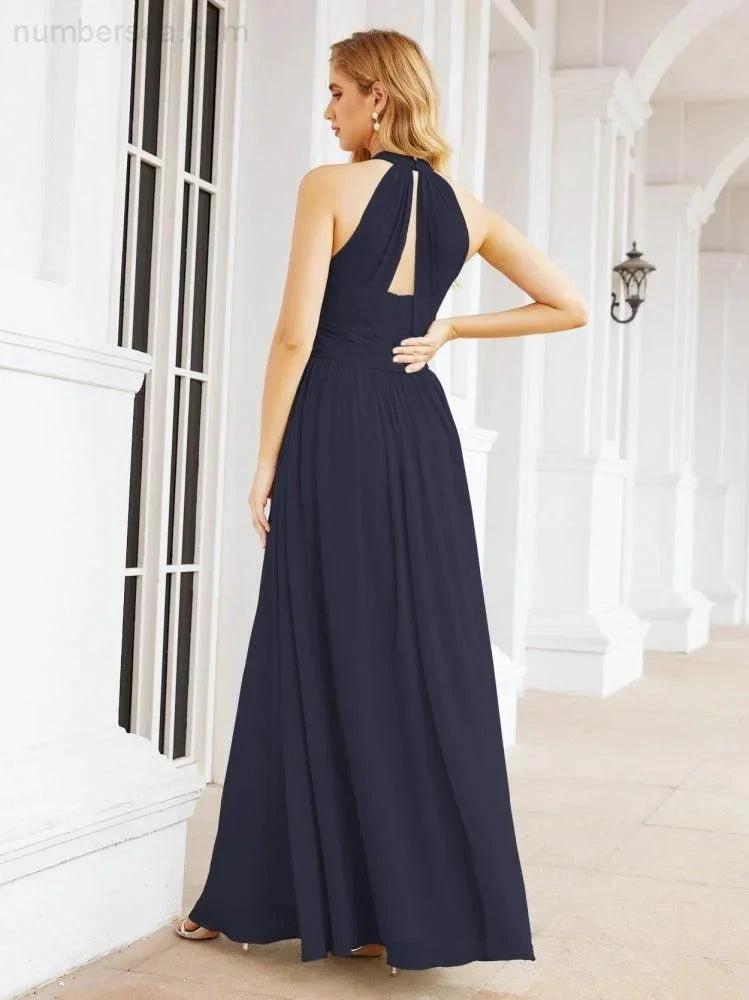 ZapDress Halter Sleeveless Bridesmaid Dresses Long for Party Wedding Evening 28054 (ZD17038)