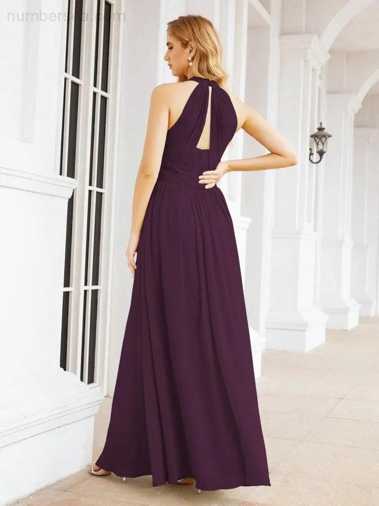 ZapDress Halter Sleeveless Bridesmaid Dresses Long for Party Wedding Evening 28054 (ZD17038)
