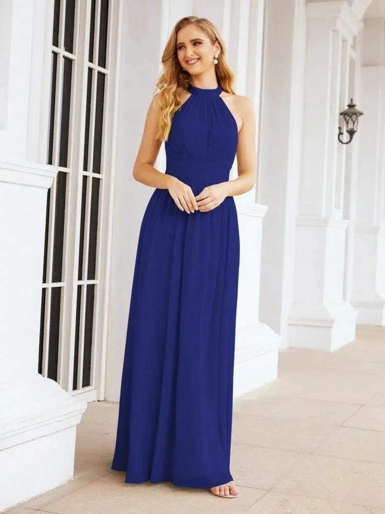 Numbersea Halter Sleeveless Bridesmaid Dresses Long for Party Wedding Evening 28054 by numbersea