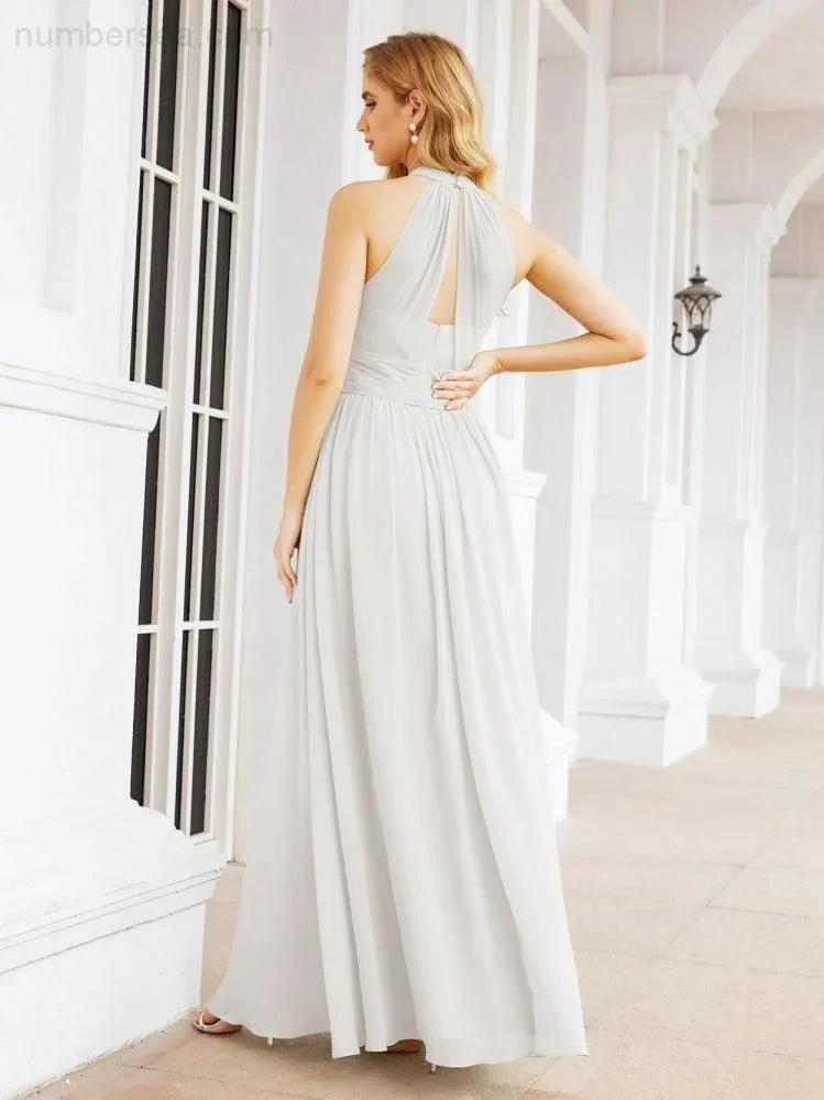 ZapDress Halter Sleeveless Bridesmaid Dresses Long for Party Wedding Evening 28054 (ZD17038)