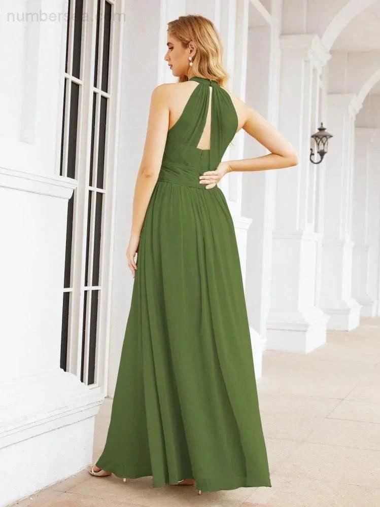 ZapDress Halter Sleeveless Bridesmaid Dresses Long for Party Wedding Evening 28054 (ZD17038)
