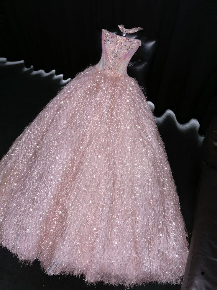 Gorgeous Pink Strapless Sequin Beaded Birthday Party Dress Formal Evening Dress
