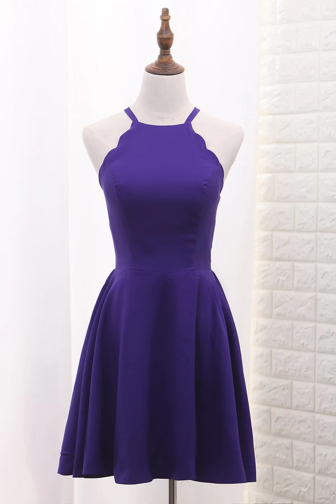 Spaghetti Straps A Line Cocktail Dresses Short Homecoming Dress