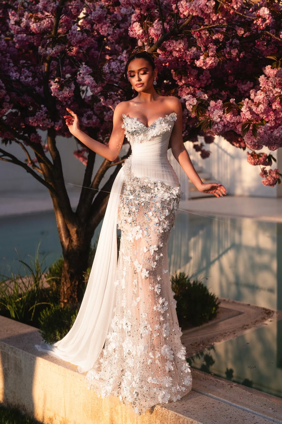 Dazzling Sweetheart Strapless Sleeveless Mermaid Prom Dresses Sheath Gem With Pleats